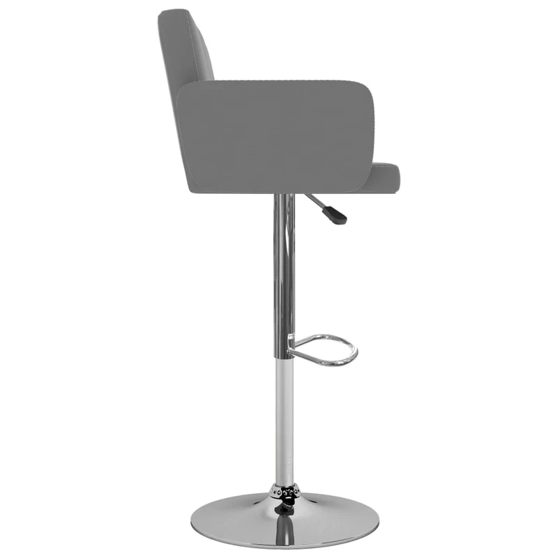 Lot de 2 tabourets de bar chaises hautes avec dossiers et accoudoirs en PVC gris DEC029734