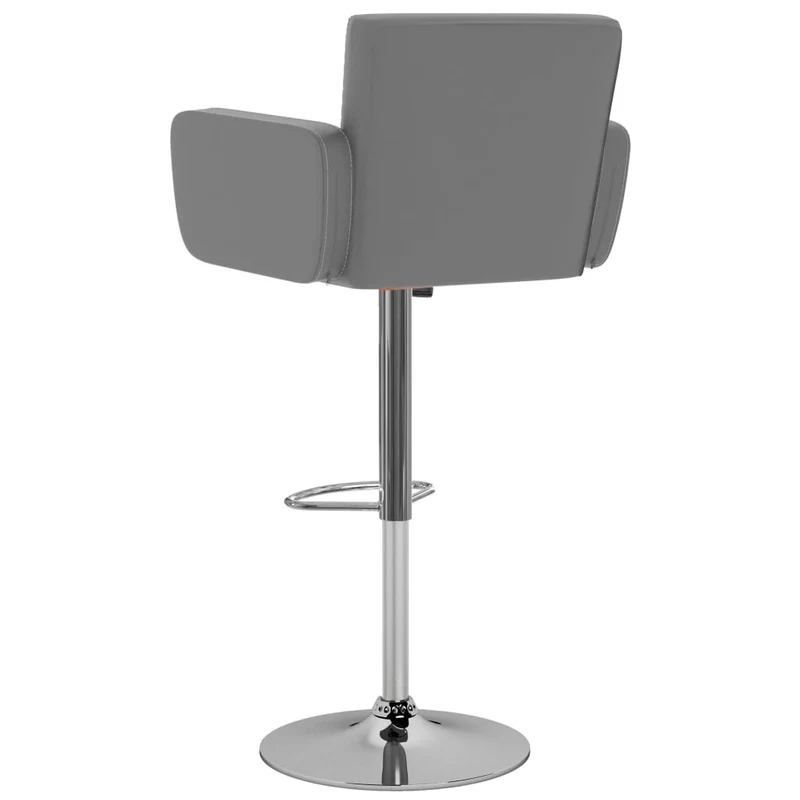 Lot de 2 tabourets de bar chaises hautes avec dossiers et accoudoirs en PVC gris DEC029734