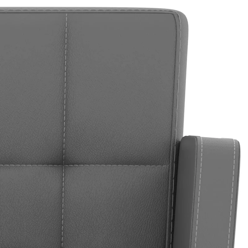 Lot de 2 tabourets de bar chaises hautes avec dossiers et accoudoirs en PVC gris DEC029734