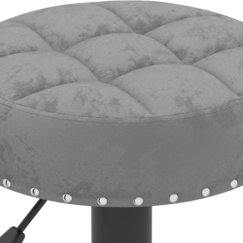Lot de 2 tabourets de bar chaises hautes en velours gris foncé avec boutons décoratifs et acier noir DEC029721