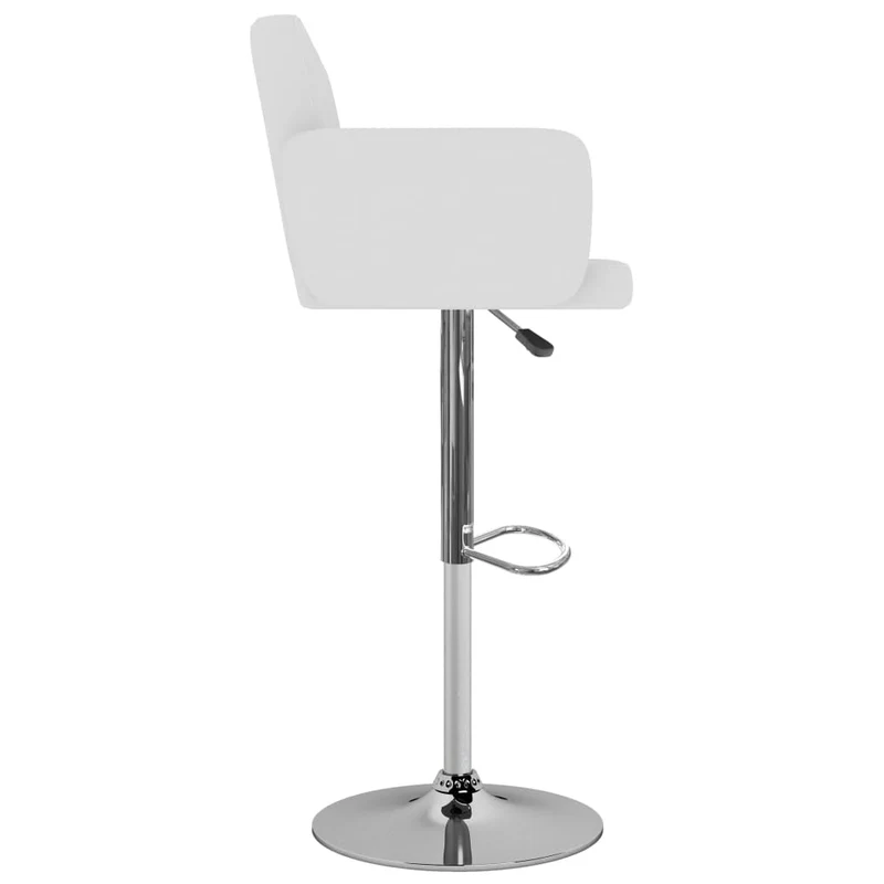 Lot de 2 tabourets de bar chaises hautes avec dossiers et accoudoirs en PVC blanc et acier DEC029614