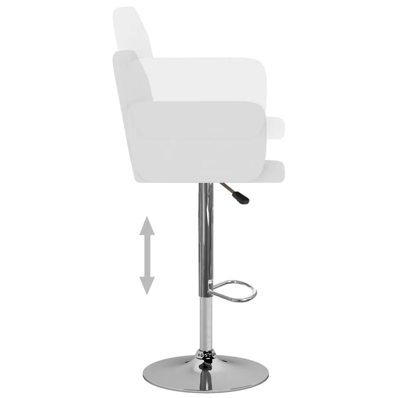 Lot de 2 tabourets de bar chaises hautes avec dossiers et accoudoirs en PVC blanc et acier DEC029614