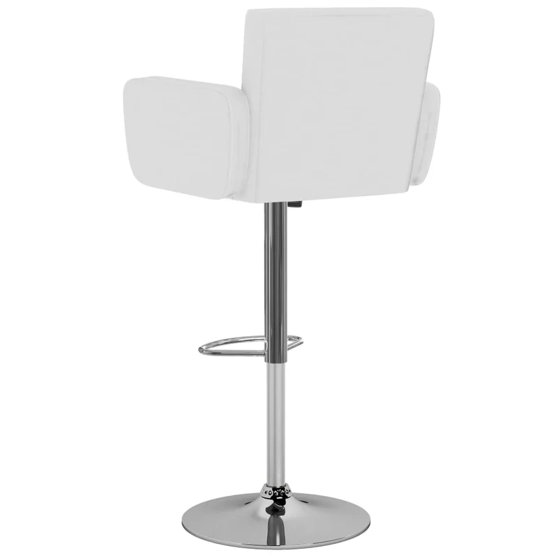 Lot de 2 tabourets de bar chaises hautes avec dossiers et accoudoirs en PVC blanc et acier DEC029614