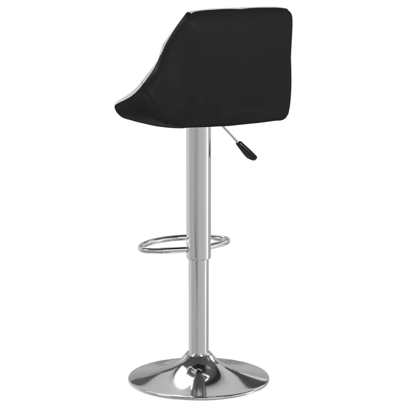 Lot de 2 tabourets de bar chaises hautes hauteur réglable en PVC blanc et noir et acier DEC029610