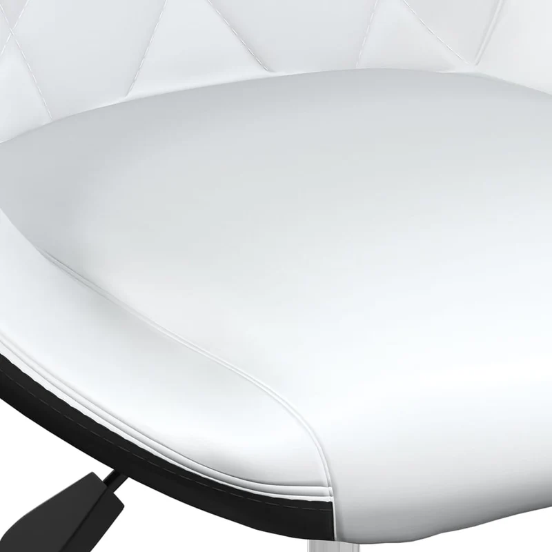 Lot de 2 tabourets de bar chaises hautes hauteur réglable en PVC blanc et noir et acier DEC029610