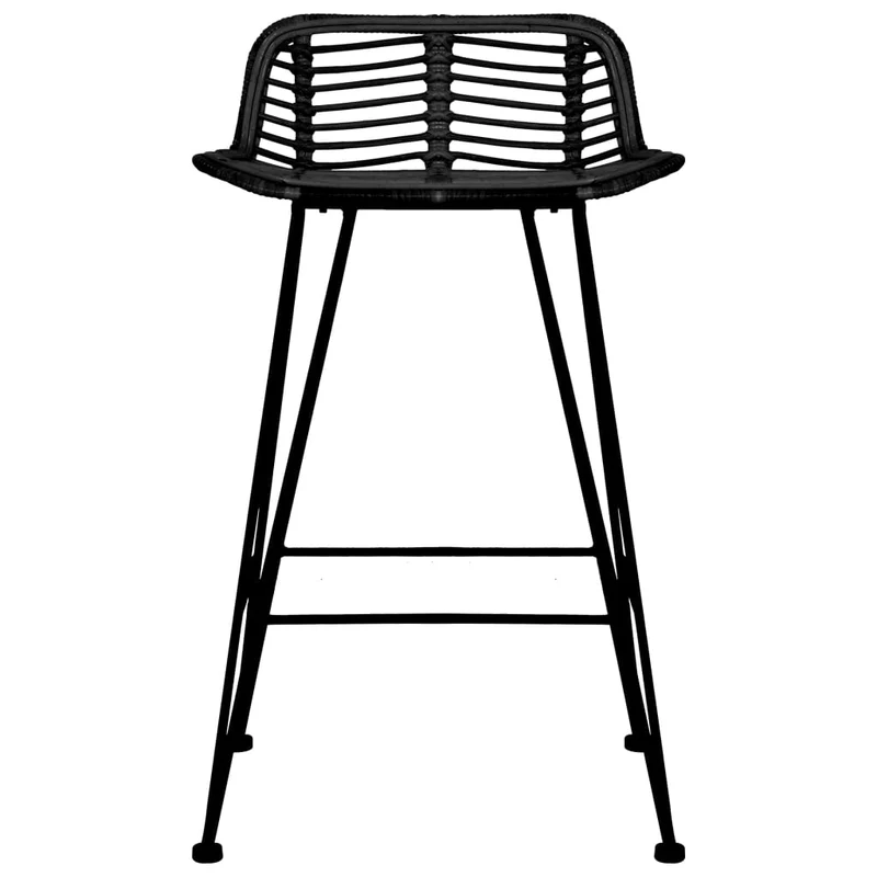 Tabourets de bar x2 chaises haute en rotin naturel + pieds en métal DEC029404