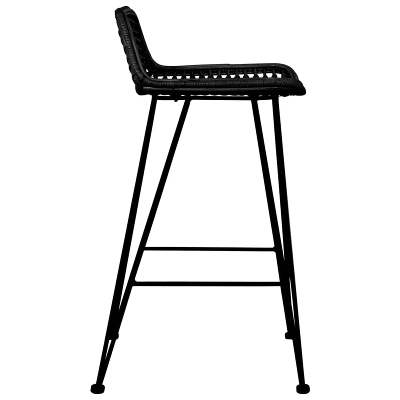 Tabourets de bar x2 chaises haute en rotin naturel + pieds en métal DEC029404