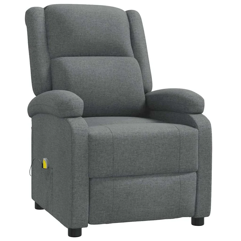Fauteuil de relaxation avec fonction massage fonction d'inclinaison manuelle en tissu gris foncé DEC029204