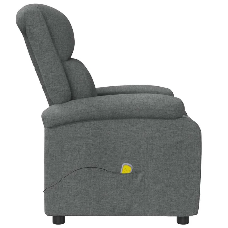 Fauteuil de relaxation avec fonction massage fonction d'inclinaison manuelle en tissu gris foncé DEC029204