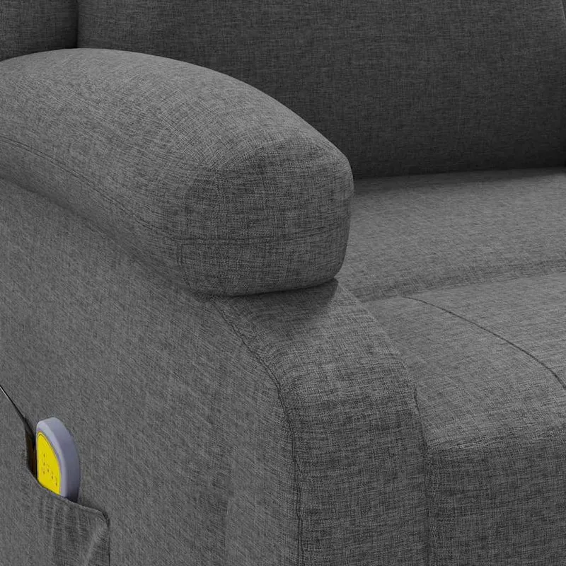 Fauteuil de relaxation avec fonction massage fonction d'inclinaison manuelle en tissu gris foncé DEC029204