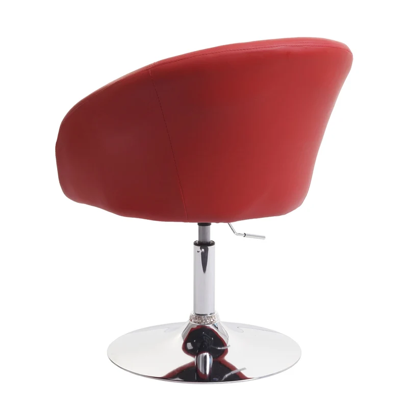 Chaise de salle à manger pivotante rotative et réglable en hauteur en PVC rouge 04_0002231