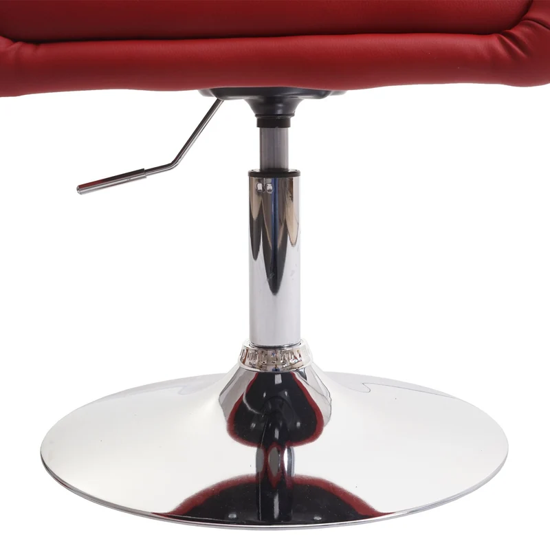 Chaise de salle à manger pivotante rotative et réglable en hauteur en PVC rouge 04_0002231