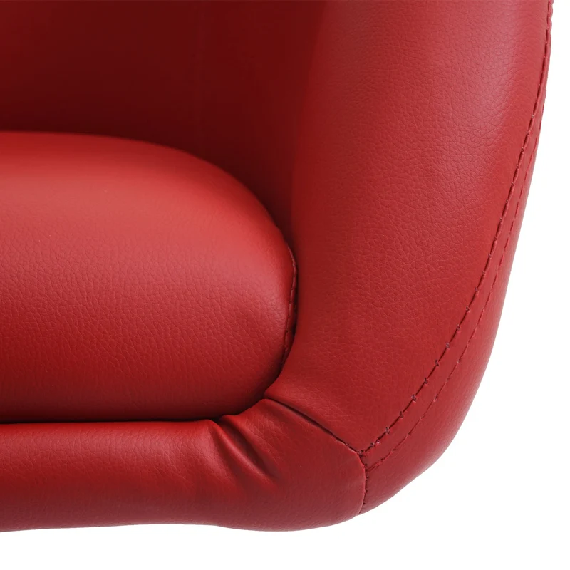 Chaise de salle à manger pivotante rotative et réglable en hauteur en PVC rouge 04_0002231