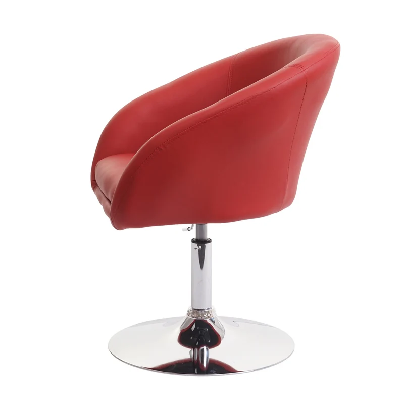Chaise de salle à manger pivotante rotative et réglable en hauteur en PVC rouge 04_0002231