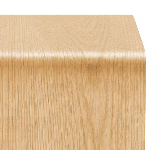 Contemporary Scandinavian N-shaped Square Plywood End Table 1-Tier For Living Room