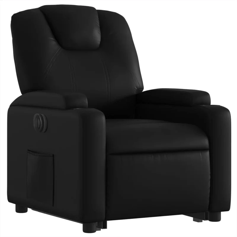 Fauteuil relax TV fonction de levage électrique très confortable en PVC noir DEC028462