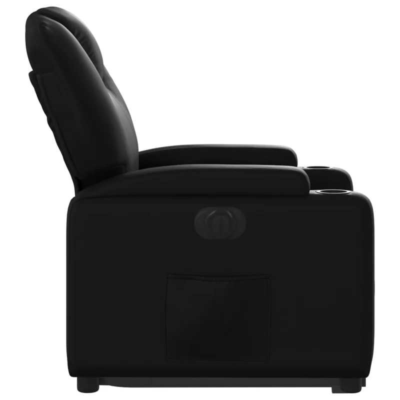 Fauteuil relax TV fonction de levage électrique très confortable en PVC noir DEC028462