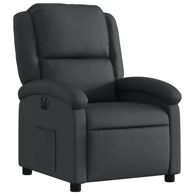 Fauteuil relax TV fonction d'inclinaison électrique très confortable en cuir véritable noir DEC028459