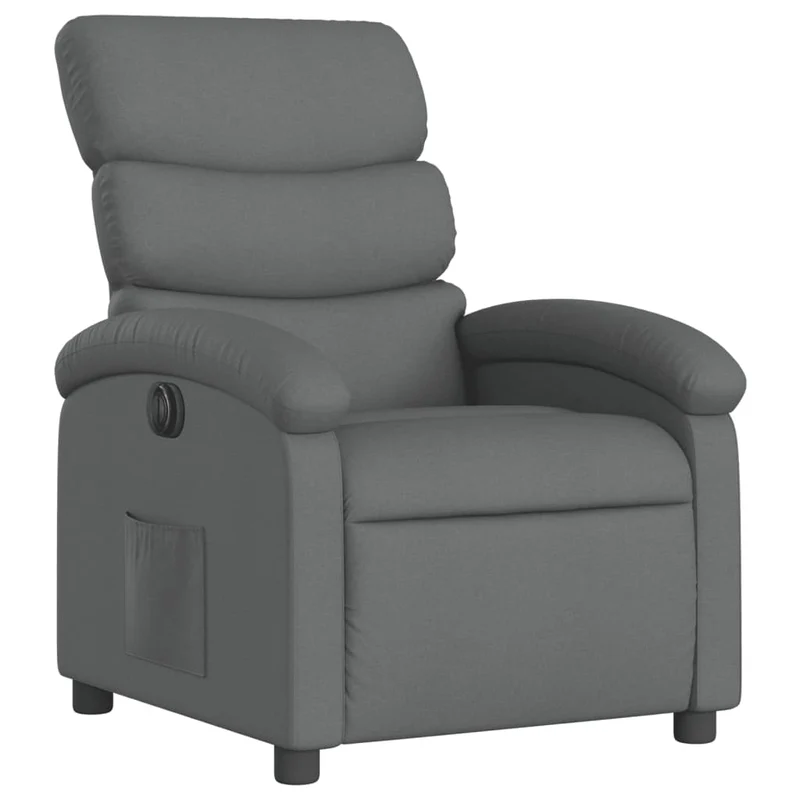 Fauteuil relax TV fonction de levage électrique très confortable en tissu gris foncé DEC028350