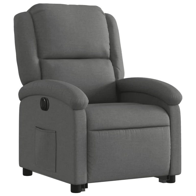 Fauteuil relax TV fonction de levage électrique très confortable en tissu gris foncé DEC028347