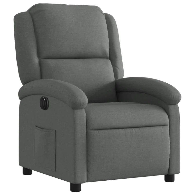 Fauteuil relax TV fonction d'inclinaison électrique très confortable en tissu gris foncé DEC028338