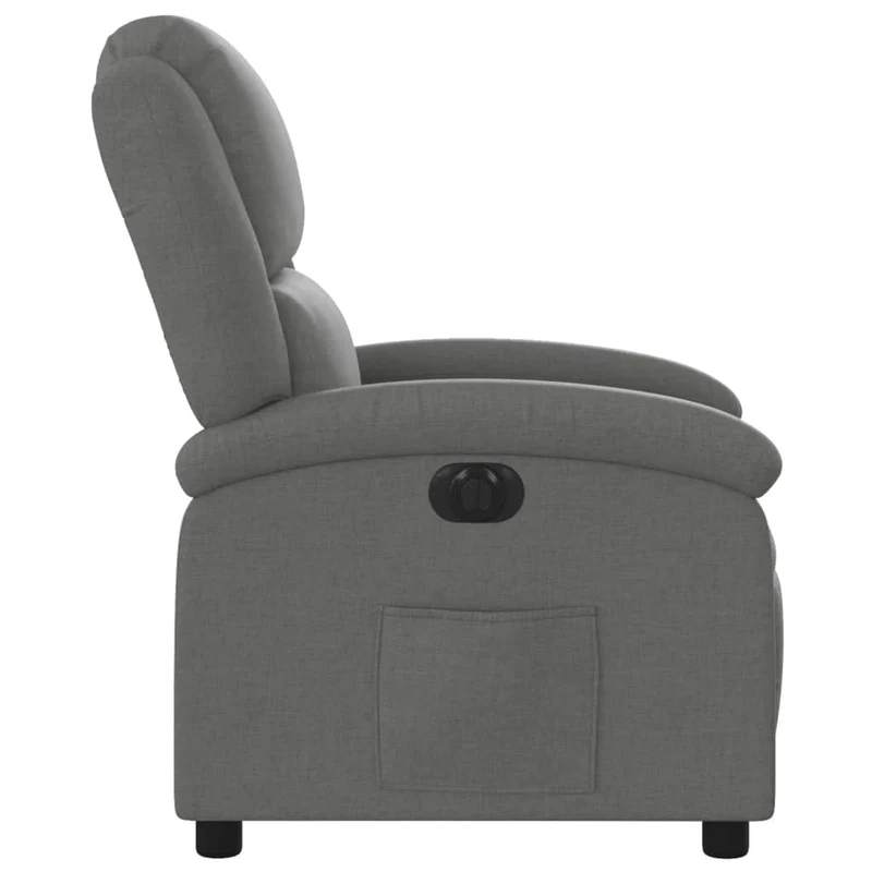 Fauteuil relax TV fonction d'inclinaison électrique très confortable en tissu gris foncé DEC028338