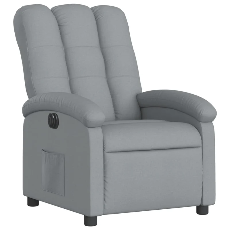 Fauteuil relax TV fonction d'inclinaison électrique très confortable en tissu gris clair DEC028313