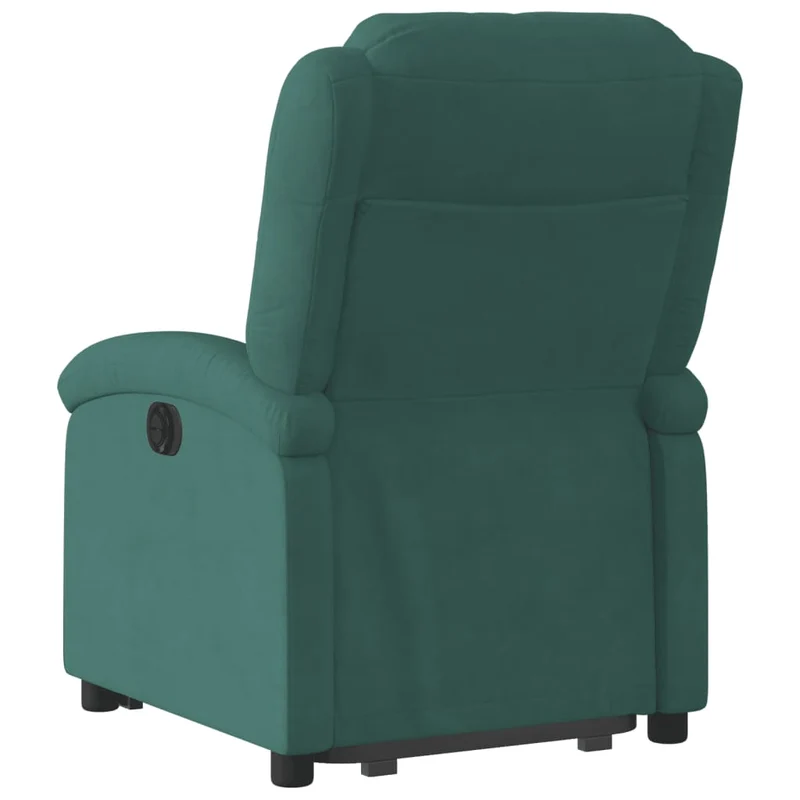 Fauteuil relax TV rembourrage confortable fonction de levage électrique en velours vert foncé DEC028233