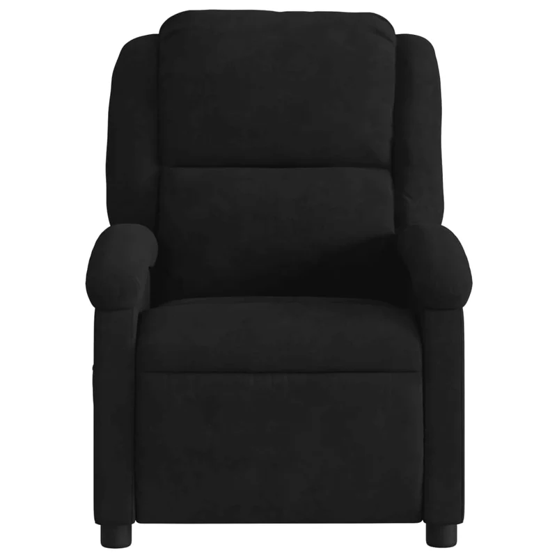 Fauteuil relax TV rembourrage confortable fonction d'inclinaison manuelle en velours noir DEC028124