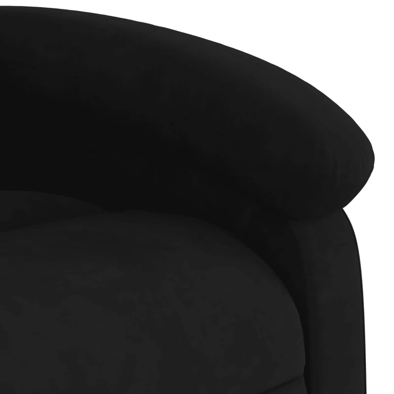 Fauteuil relax TV rembourrage confortable fonction d'inclinaison manuelle en velours noir DEC028124