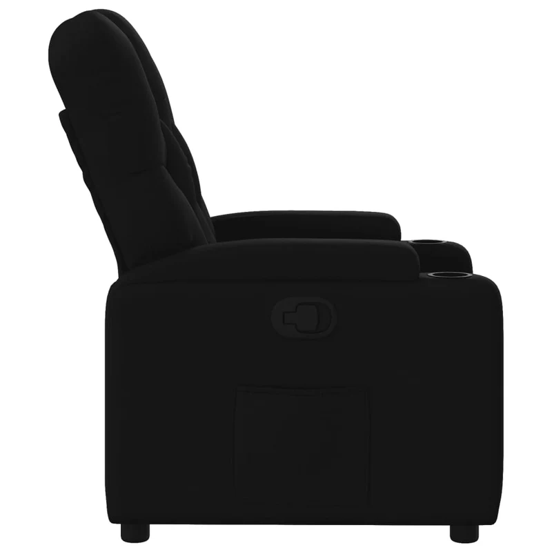 Fauteuil relax TV rembourrage confortable fonction d'inclinaison manuelle en tissu noir DEC028093