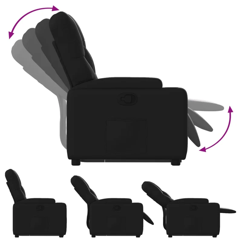 Fauteuil relax TV rembourrage confortable fonction de levage électrique en PVC noir DEC028089