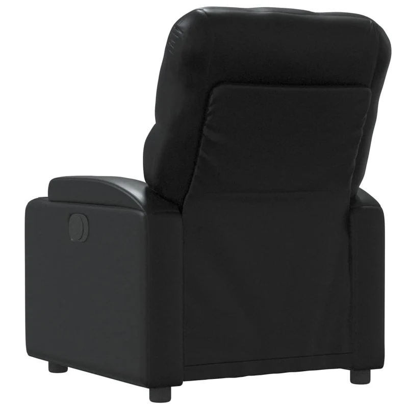 Fauteuil relax TV rembourrage confortable fonction d'inclinaison manuelle en PVC noir DEC028087