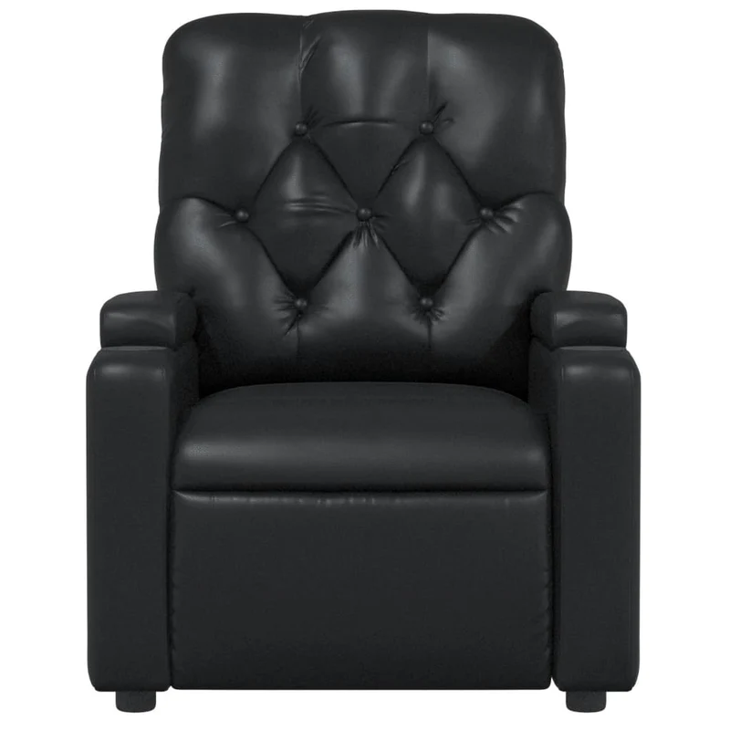 Fauteuil relax TV rembourrage confortable fonction d'inclinaison manuelle en PVC noir DEC028087