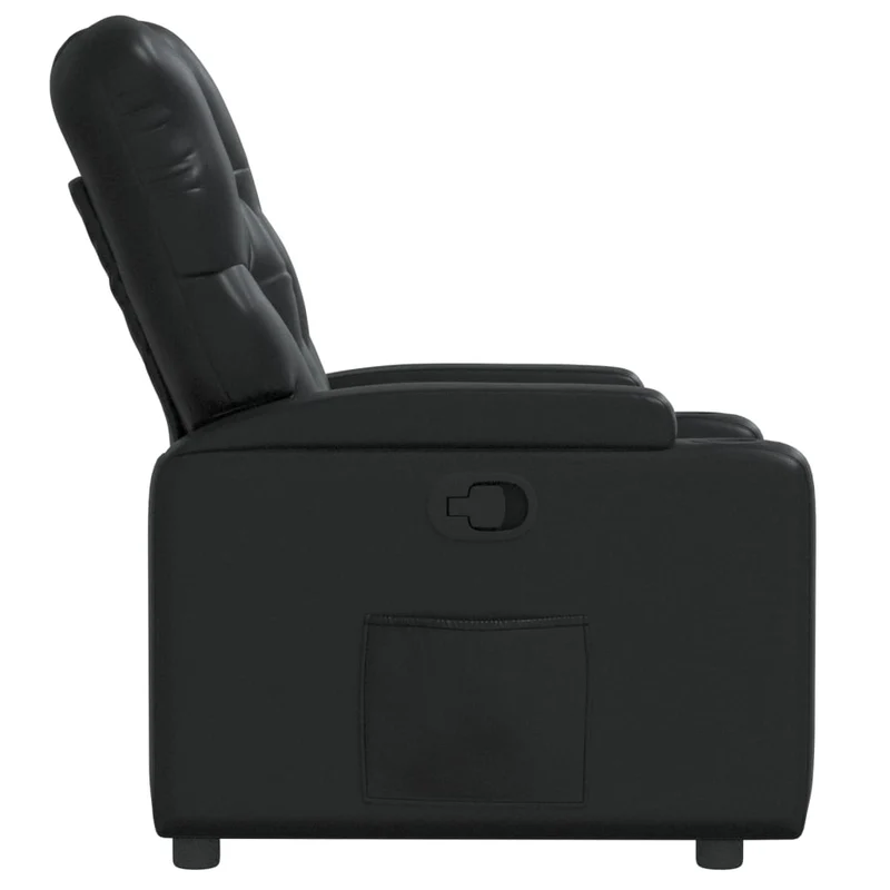 Fauteuil relax TV rembourrage confortable fonction d'inclinaison manuelle en PVC noir DEC028087