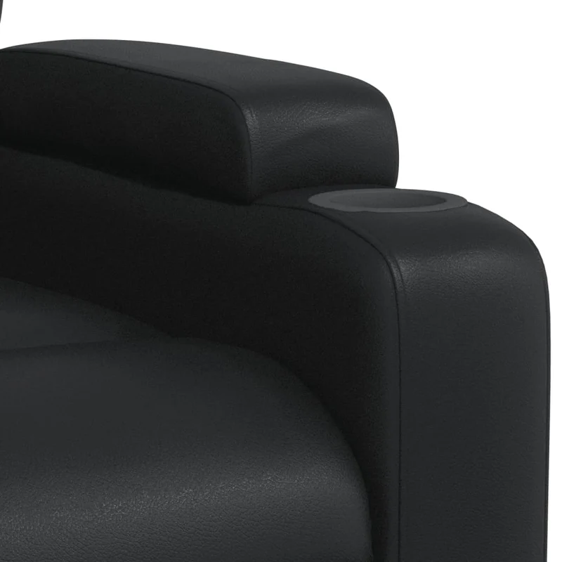 Fauteuil relax TV rembourrage confortable fonction d'inclinaison manuelle en PVC noir DEC028087
