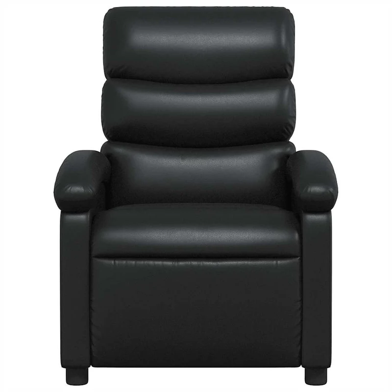 Fauteuil relax TV rembourrage confortable fonction d'inclinaison manuelle en PVC noir DEC028073