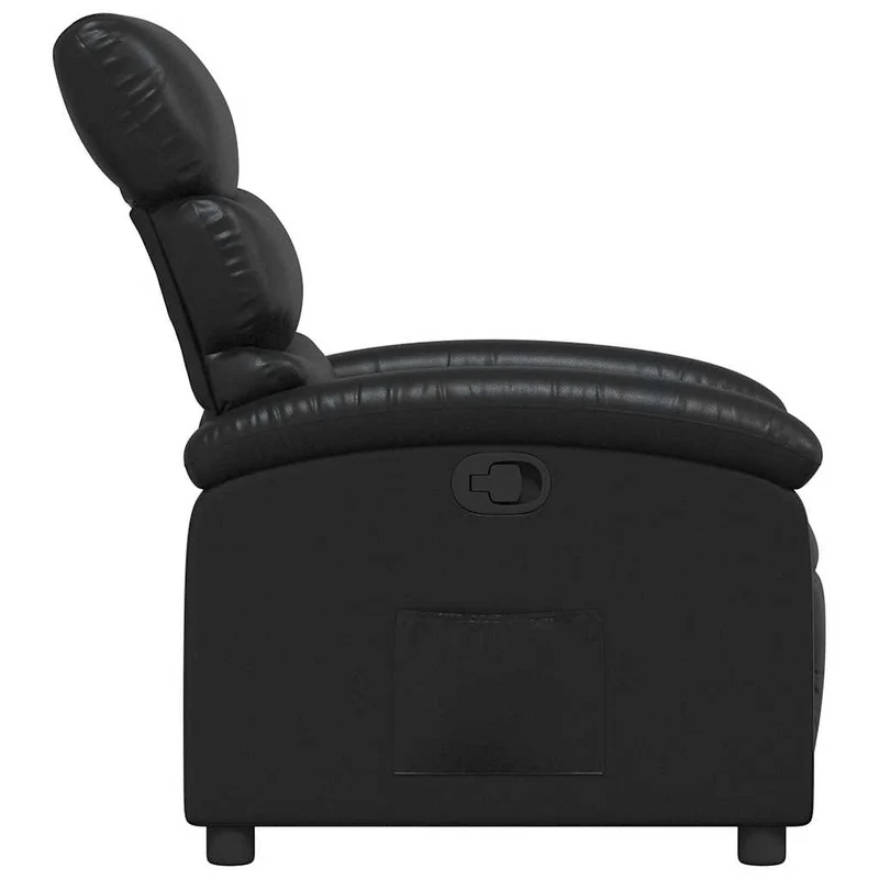 Fauteuil relax TV rembourrage confortable fonction d'inclinaison manuelle en PVC noir DEC028073
