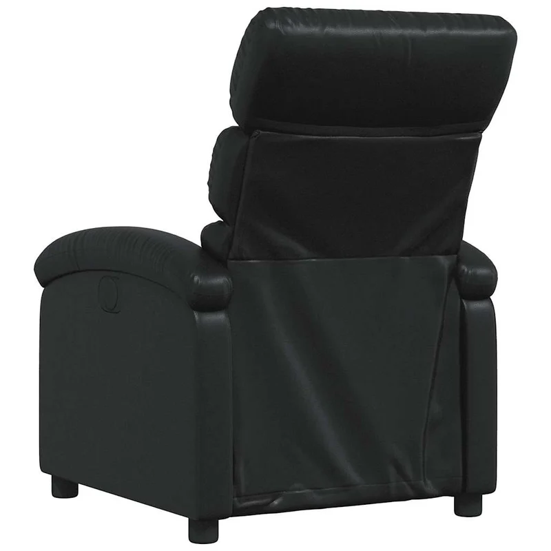 Fauteuil relax TV rembourrage confortable fonction d'inclinaison manuelle en PVC noir DEC028073