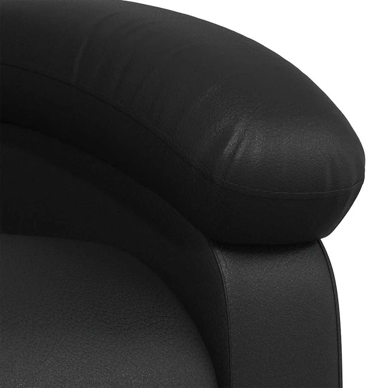Fauteuil relax TV rembourrage confortable fonction d'inclinaison manuelle en PVC noir DEC028073