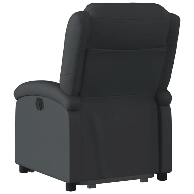 Fauteuil relax TV rembourrage confortable fonction de levage électrique en cuir véritable noir DEC028065