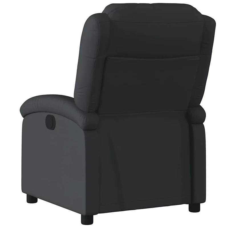 Fauteuil relax TV rembourrage confortable fonction d'inclinaison manuelle en cuir véritable noir DEC028064