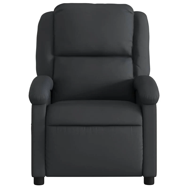 Fauteuil relax TV rembourrage confortable fonction d'inclinaison manuelle en cuir véritable noir DEC028064