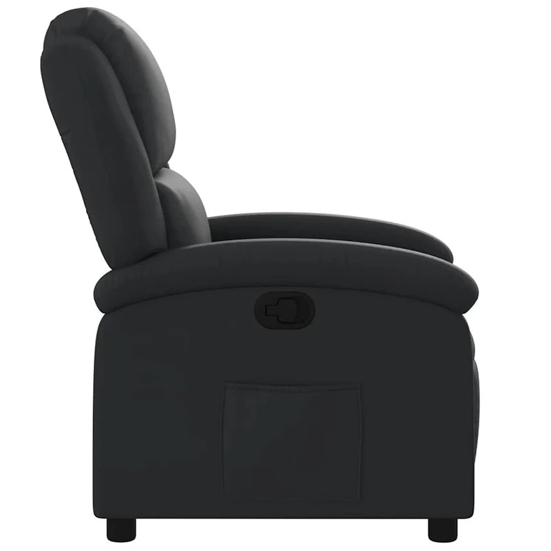 Fauteuil relax TV rembourrage confortable fonction d'inclinaison manuelle en cuir véritable noir DEC028064