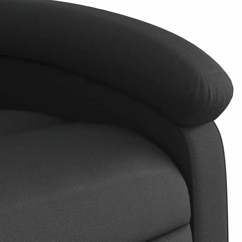 Fauteuil relax TV rembourrage confortable fonction d'inclinaison manuelle en cuir véritable noir DEC028064