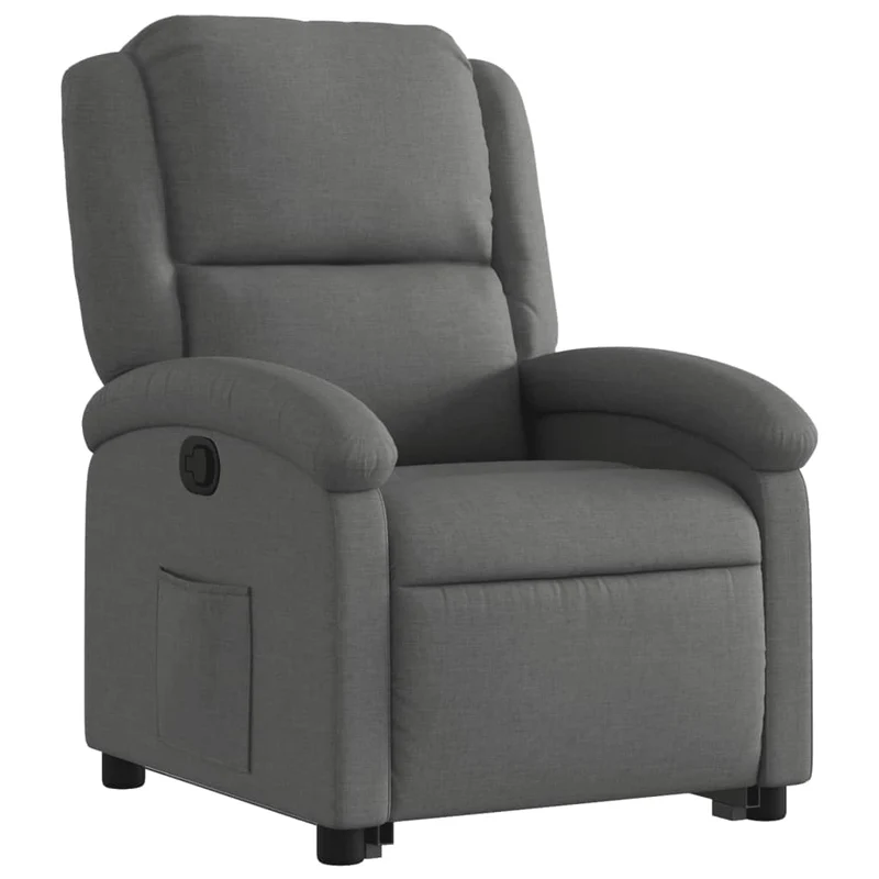 Fauteuil relax TV rembourrage confortable levage électrique en tissu gris foncé DEC027956