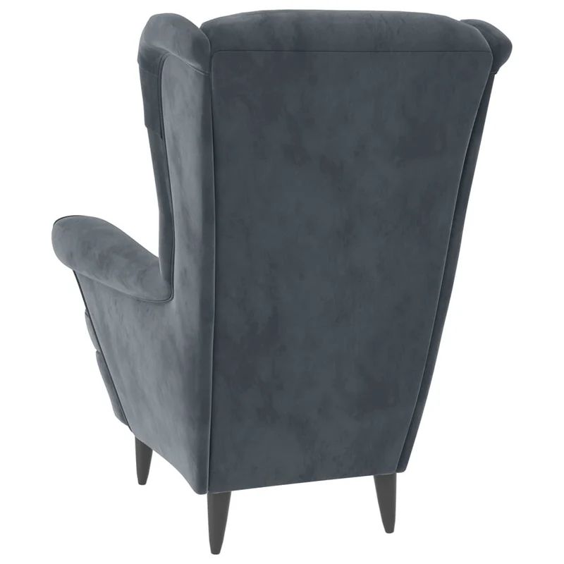 Fauteuils relax avec rebords latérals et repose-pieds en velours gris foncé DEC028693