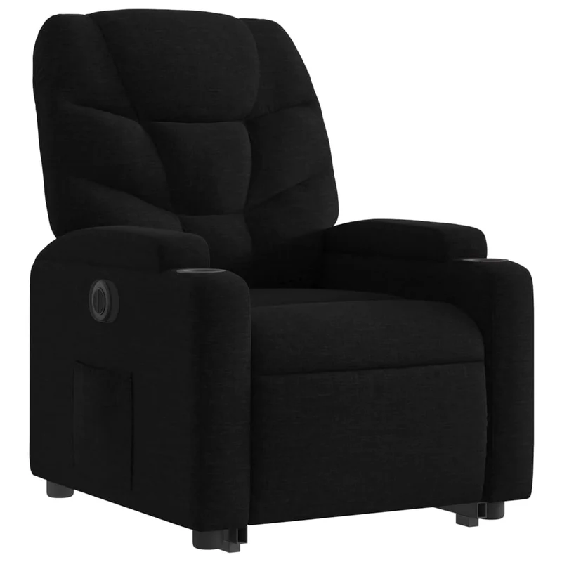 Fauteuil relax TV fonction de levage électrique très confortable en tissu noir DEC028505