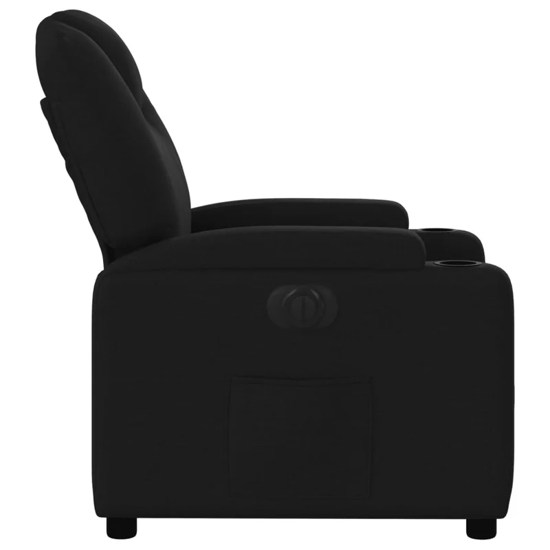 Fauteuil relax TV fonction d'inclinaison électrique très confortable en tissu noir DEC028502