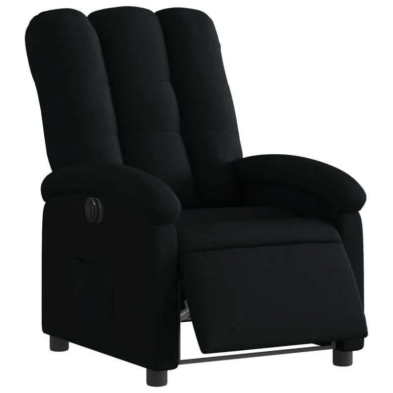 Fauteuil relax TV fonction d'inclinaison électrique très confortable en tissu noir DEC028490